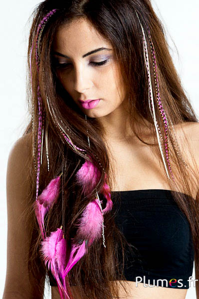 Coq sur chaîne - 40 cm - clips 3 couleurs - fuchsia
